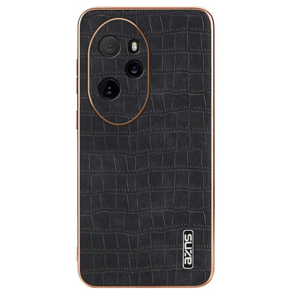 AZNS For Honor 100 Pro 5G Case Crocodile Texture Leather Covered TPU Phone Cases