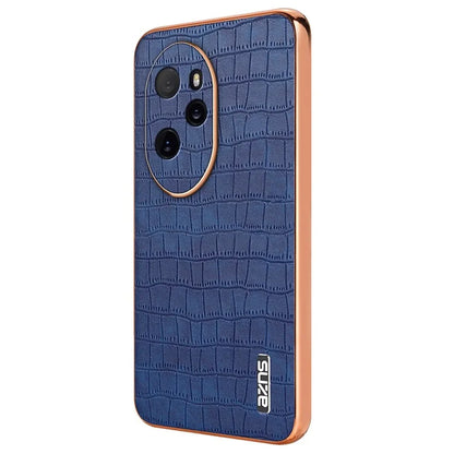 AZNS For Honor 100 Pro 5G Case Crocodile Texture Leather Covered TPU Phone Cases