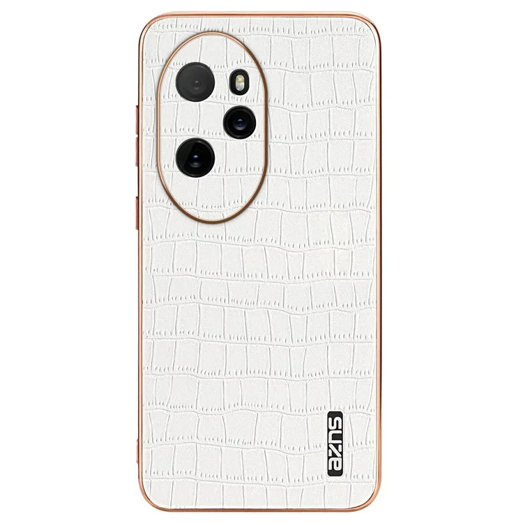 AZNS For Honor 100 Pro 5G Case Crocodile Texture Leather Covered TPU Phone Cases