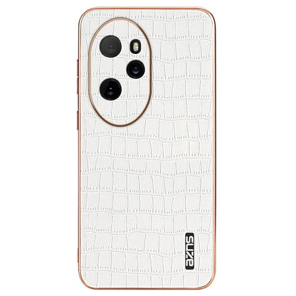 AZNS For Honor 100 Pro 5G Case Crocodile Texture Leather Covered TPU Phone Cases