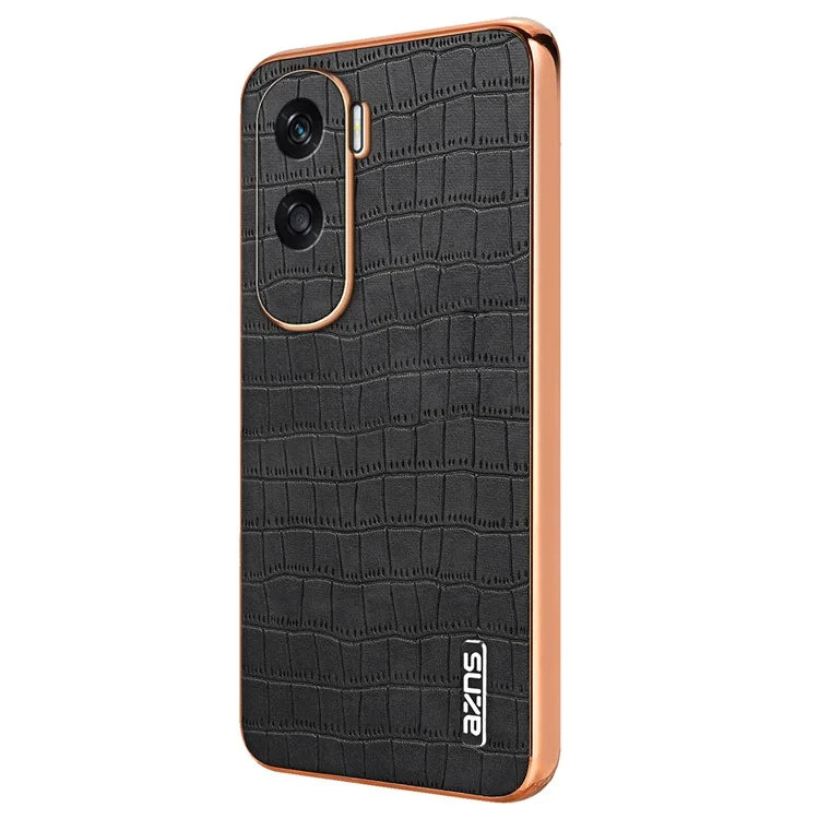AZNS For Honor X50i 5G / 90 Lite 5G Case Electroplating PU Leather Coated TPU Phone Back Cover