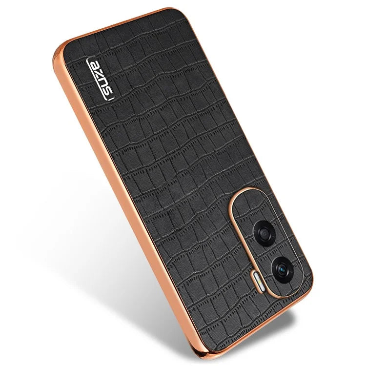 AZNS For Honor X50i 5G / 90 Lite 5G Case Electroplating PU Leather Coated TPU Phone Back Cover