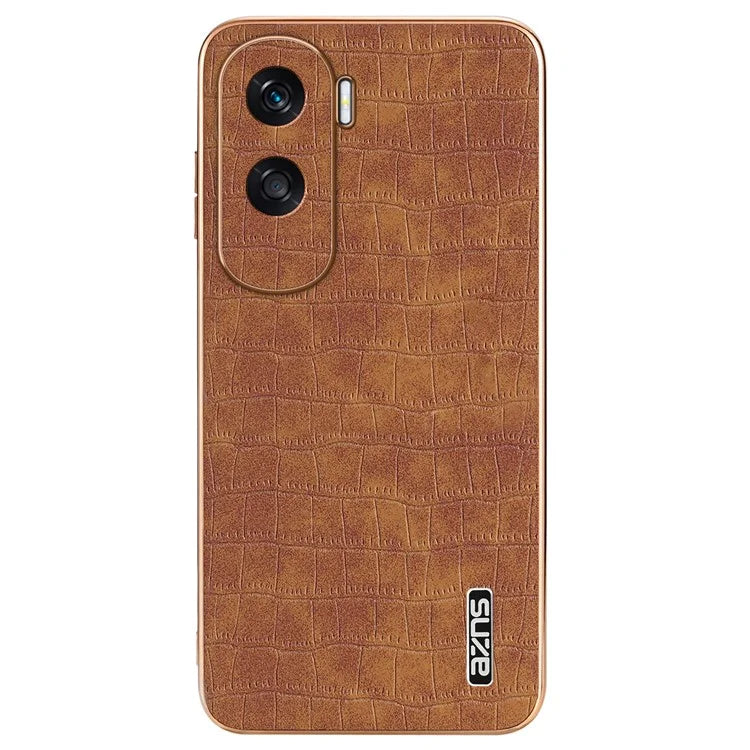 AZNS For Honor X50i 5G / 90 Lite 5G Case Electroplating PU Leather Coated TPU Phone Back Cover