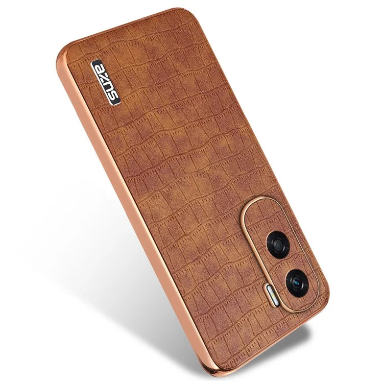 AZNS For Honor X50i 5G / 90 Lite 5G Case Electroplating PU Leather Coated TPU Phone Back Cover
