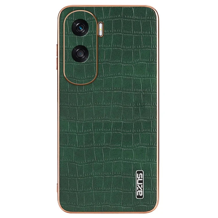 AZNS For Honor X50i 5G / 90 Lite 5G Case Electroplating PU Leather Coated TPU Phone Back Cover