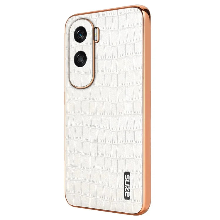AZNS For Honor X50i 5G / 90 Lite 5G Case Electroplating PU Leather Coated TPU Phone Back Cover