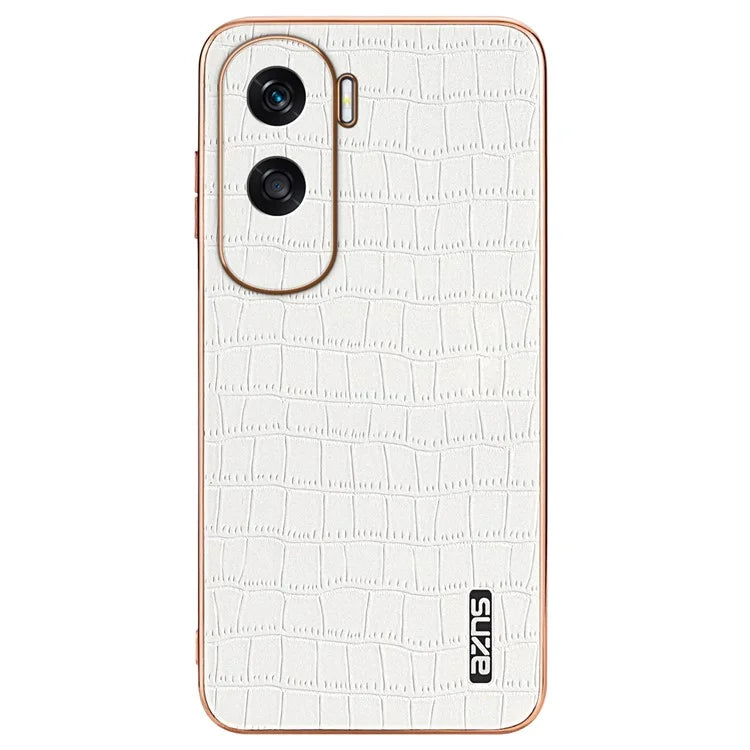 AZNS For Honor X50i 5G / 90 Lite 5G Case Electroplating PU Leather Coated TPU Phone Back Cover