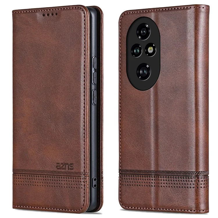 AZNS For Honor 200 5G Case Leather Phone Cover Magnetic Flip Closure