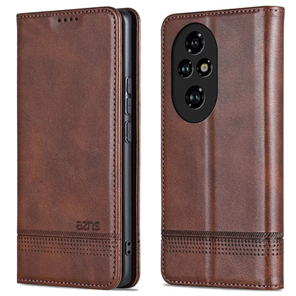 AZNS For Honor 200 5G Case Leather Phone Cover Magnetic Flip Closure