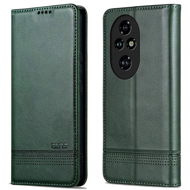 AZNS For Honor 200 5G Case Leather Phone Cover Magnetic Flip Closure