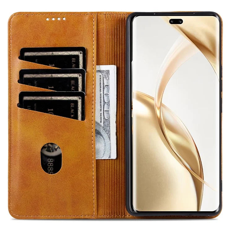 AZNS For Honor 200 5G Case Leather Phone Cover Magnetic Flip Closure