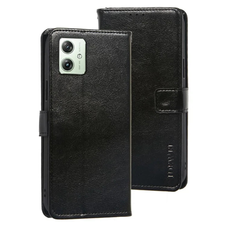 IDEWEI For Motorola Moto G64 5G Case Wallet Phone Leather Cover Crazy Horse Texture