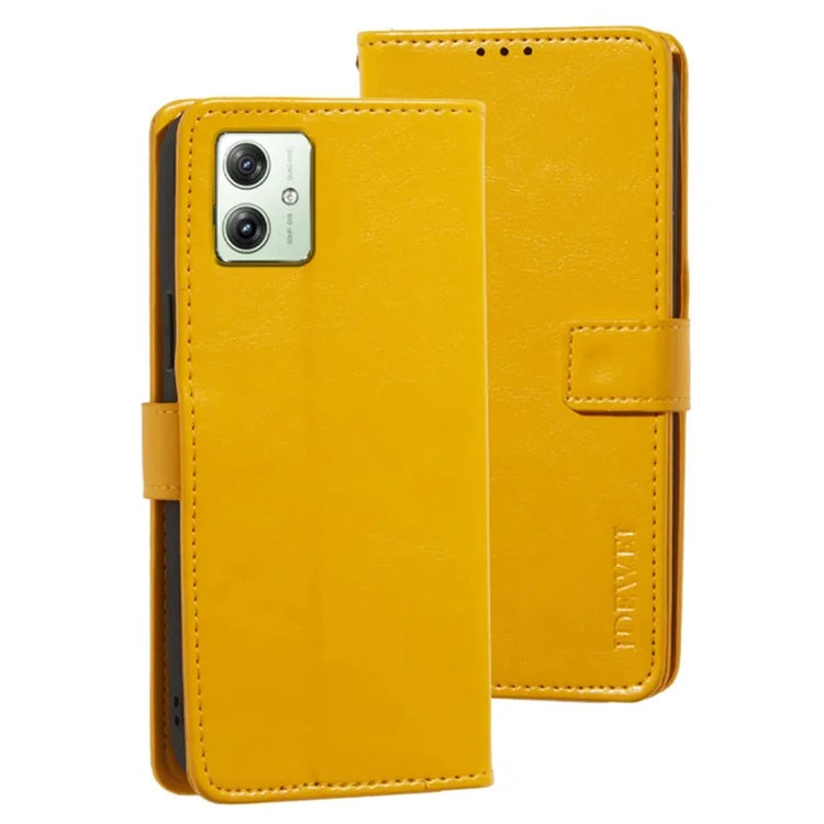 IDEWEI For Motorola Moto G64 5G Case Wallet Phone Leather Cover Crazy Horse Texture