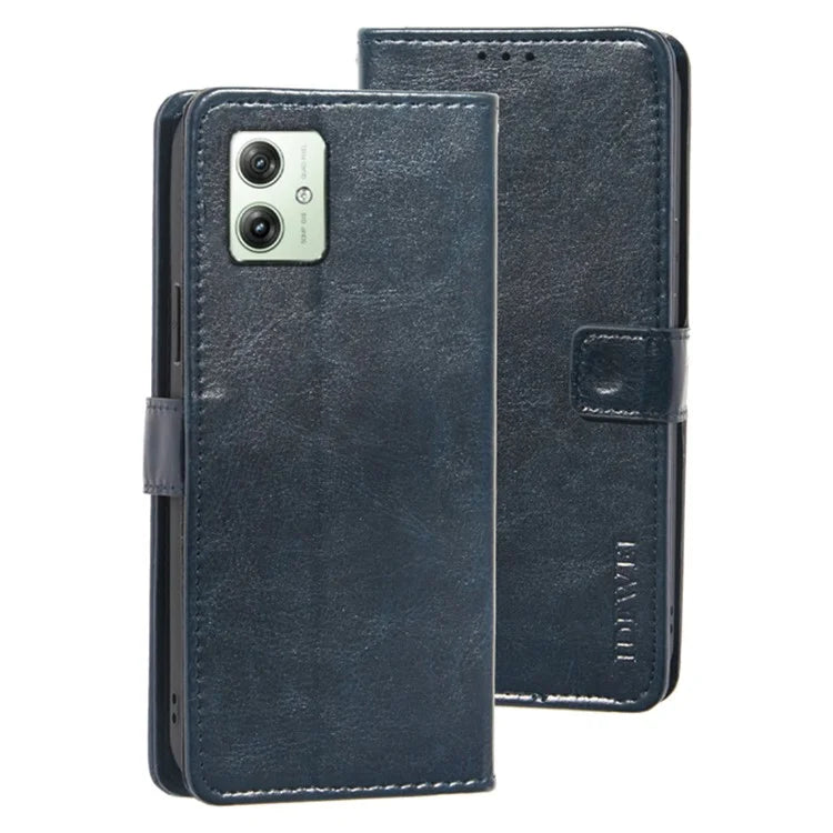 IDEWEI For Motorola Moto G64 5G Case Wallet Phone Leather Cover Crazy Horse Texture