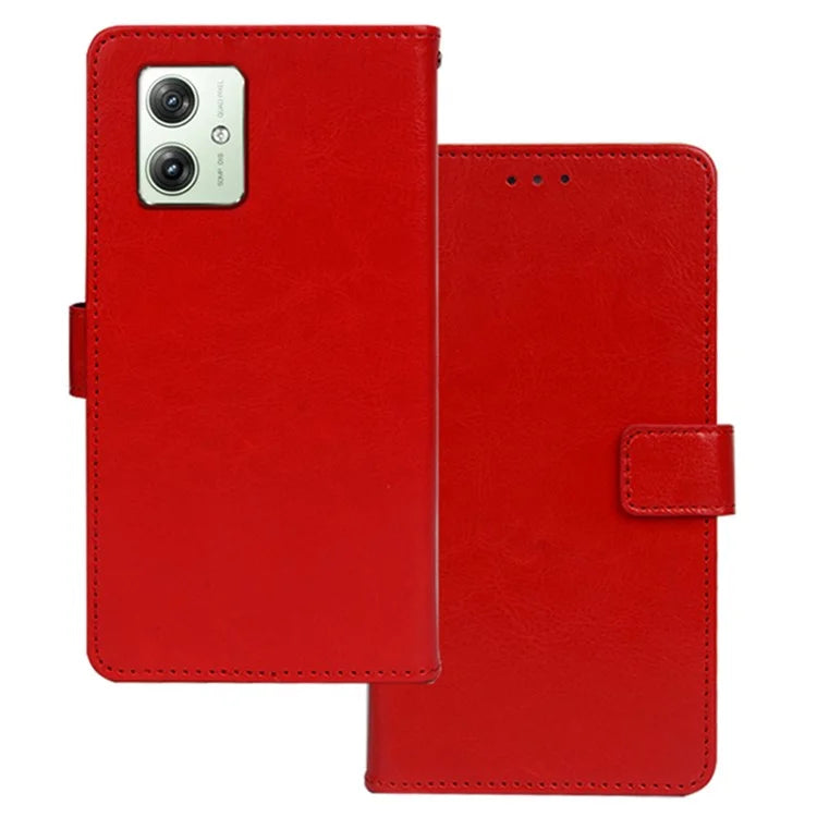 IDEWEI for Motorola Moto G64 5G Case Wallet Crazy Horse Textrure Phone Leather Cover