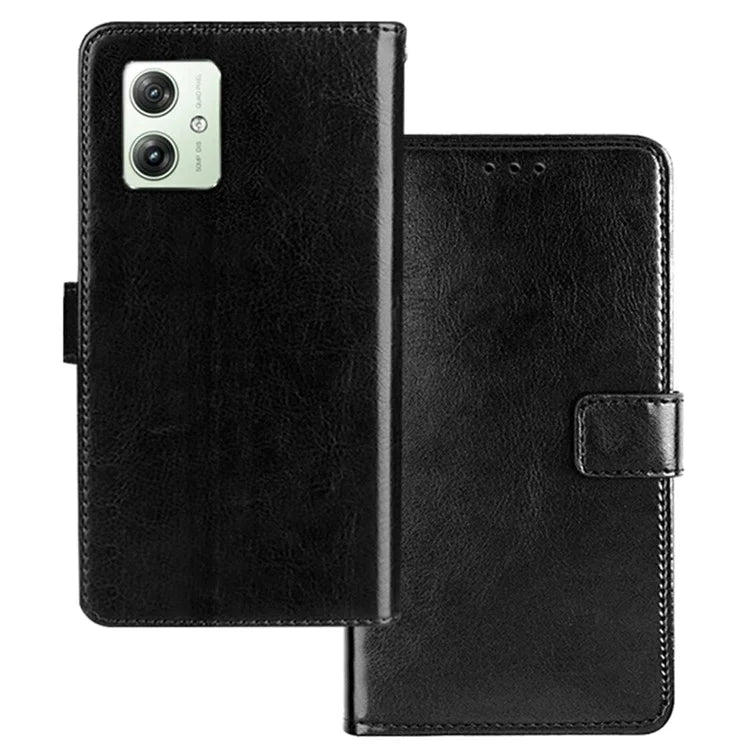 IDEWEI for Motorola Moto G64 5G Case Wallet Crazy Horse Textrure Phone Leather Cover