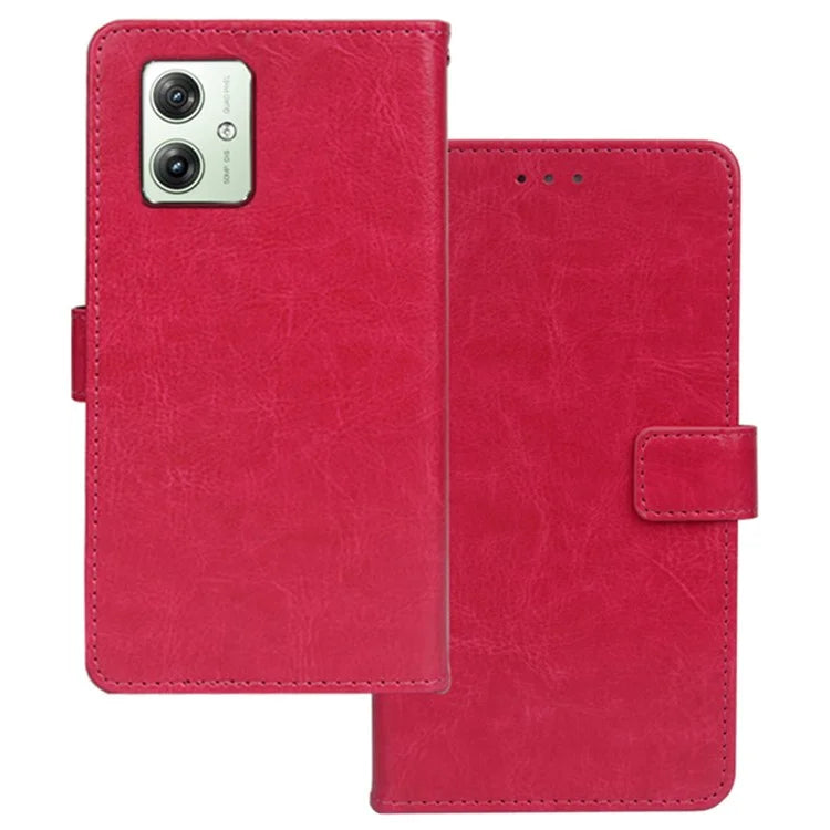 IDEWEI for Motorola Moto G64 5G Case Wallet Crazy Horse Textrure Phone Leather Cover