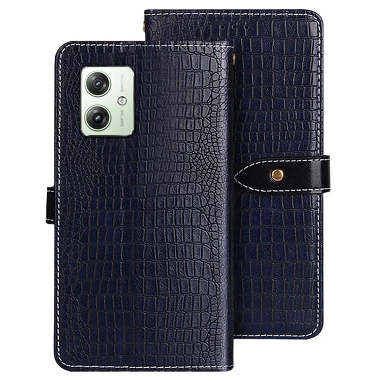 IDEWEI For Motorola Moto G64 5G Wallet Case Crocodile Texture Leather Phone Cover