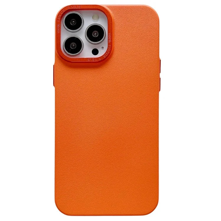 For iPhone 15 Pro Case PU Leather Coated PC Hard Phone Cover
