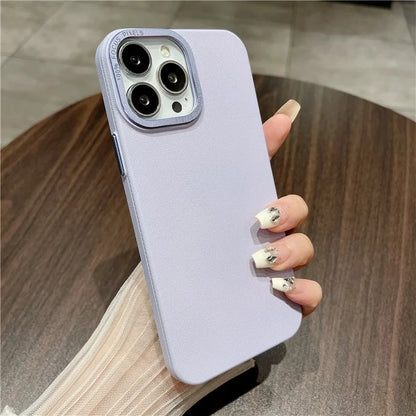 For iPhone 14 Pro Max Case PU Leather Coated Hard PC Phone Back Cover