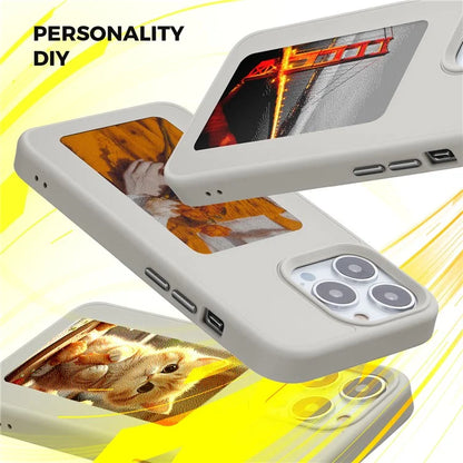 INKZONE For iPhone 12 / 12 Pro 4-Color E Ink Case PC+TPU Phone Cover DIY Customized Pattern