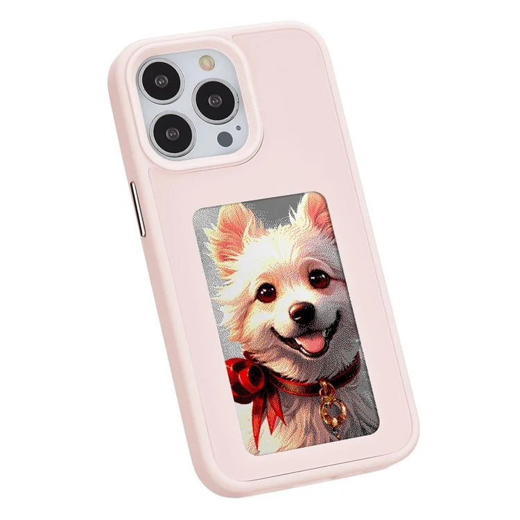 INKZONE For iPhone 12 / 12 Pro 4-Color E Ink Case PC+TPU Phone Cover DIY Customized Pattern