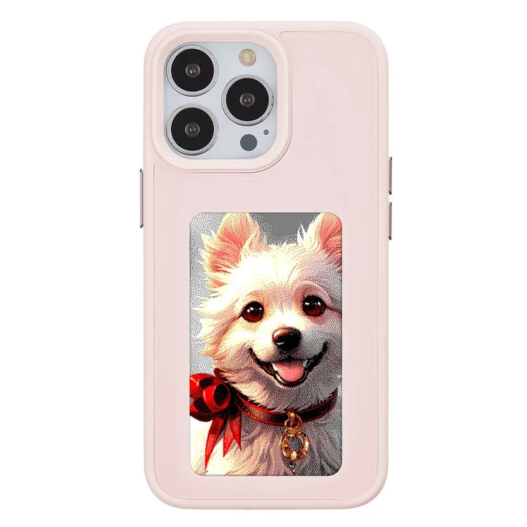 INKZONE For iPhone 12 / 12 Pro 4-Color E Ink Case PC+TPU Phone Cover DIY Customized Pattern