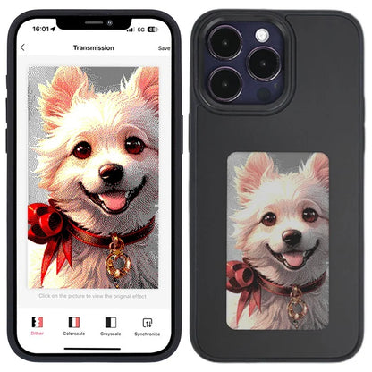 INKZONE For iPhone 12 Pro Max E Ink Case 4-Color Display DIY Pattern Phone Cover