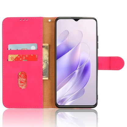 For Oukitel C37 Wallet Case Skin-Feel Leather Phone Cover Folio Flip