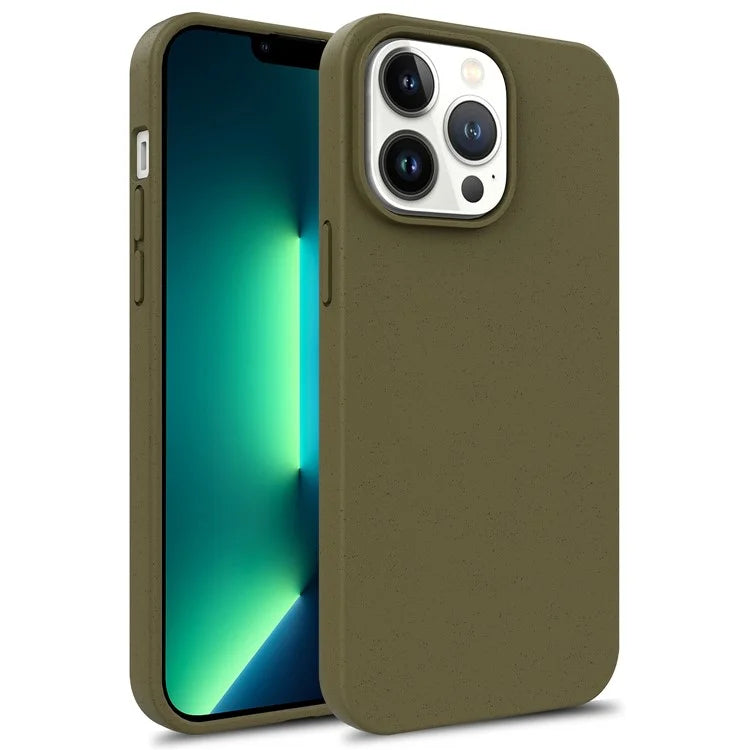 For iPhone 16 Pro Max Case Biodegradable Wheat Straw+TPU Hybrid Phone Cover