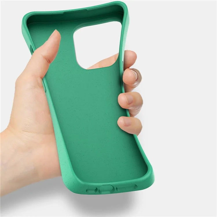 For iPhone 16 Pro Max Case Biodegradable Wheat Straw+TPU Hybrid Phone Cover
