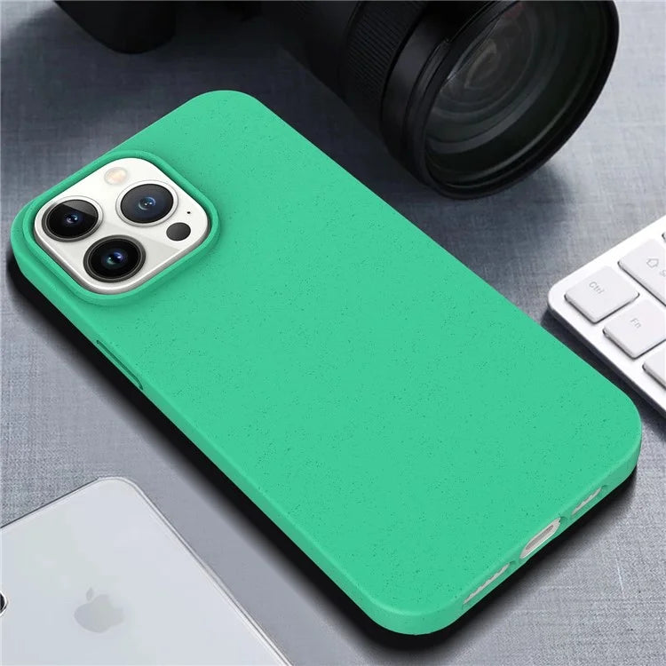 For iPhone 16 Pro Max Case Biodegradable Wheat Straw+TPU Hybrid Phone Cover