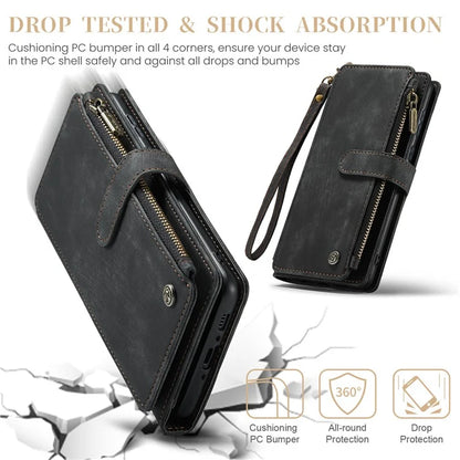 CASEME C30 Series for Samsung Galaxy A35 5G Case Leather Phone Cover with 10 Card Holder Zipper Pocket