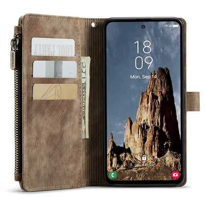 CASEME C30 Series for Samsung Galaxy A35 5G Case Leather Phone Cover with 10 Card Holder Zipper Pocket