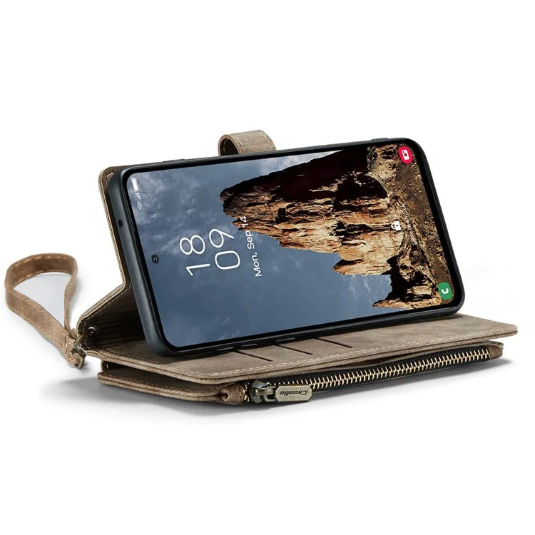 CASEME C30 Series for Samsung Galaxy A35 5G Case Leather Phone Cover with 10 Card Holder Zipper Pocket