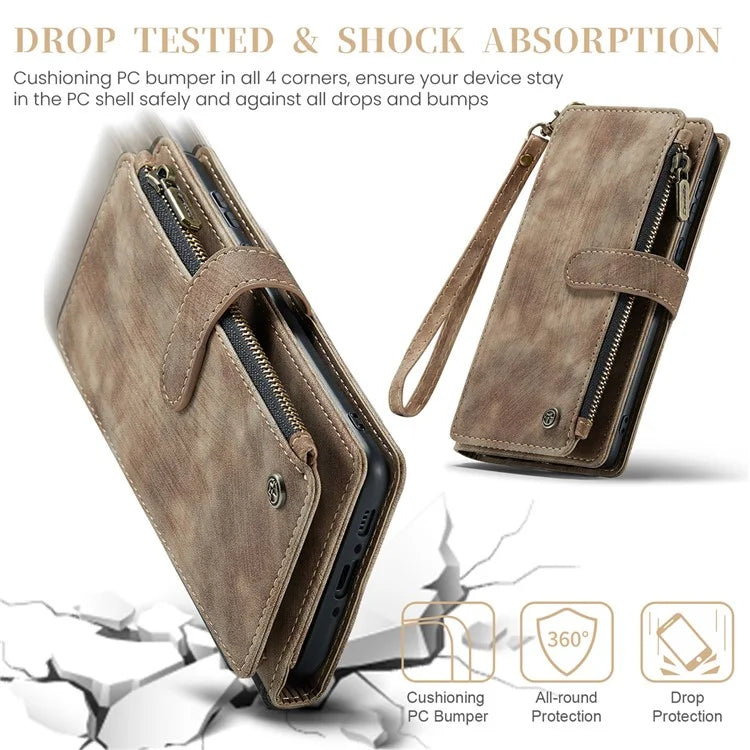 CASEME C30 Series for Samsung Galaxy A35 5G Case Leather Phone Cover with 10 Card Holder Zipper Pocket