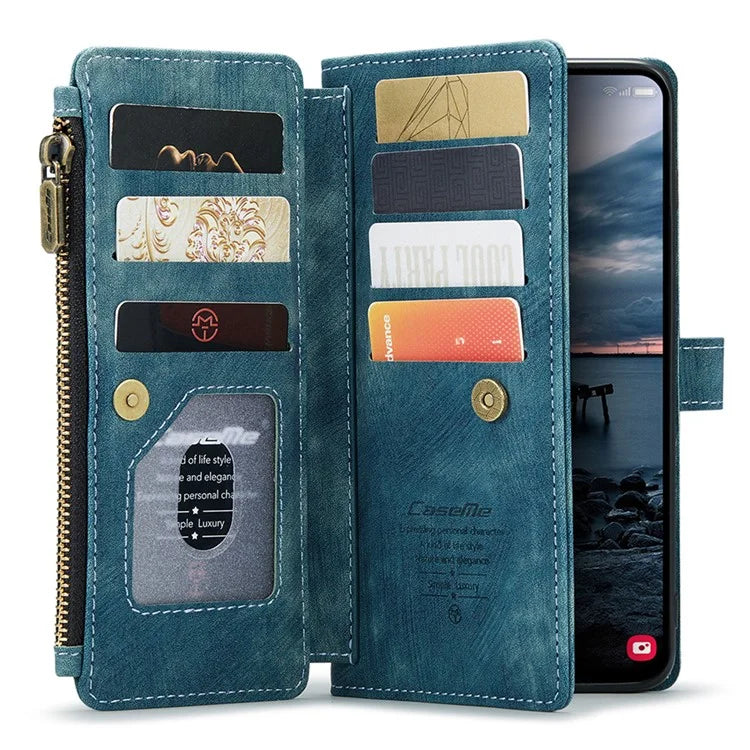 CASEME C30 Series for Samsung Galaxy A35 5G Case Leather Phone Cover with 10 Card Holder Zipper Pocket