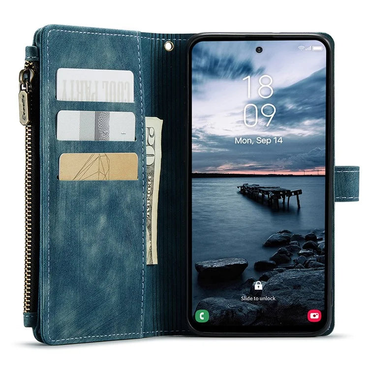 CASEME C30 Series for Samsung Galaxy A35 5G Case Leather Phone Cover with 10 Card Holder Zipper Pocket