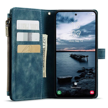 CASEME C30 Series for Samsung Galaxy A35 5G Case Leather Phone Cover with 10 Card Holder Zipper Pocket