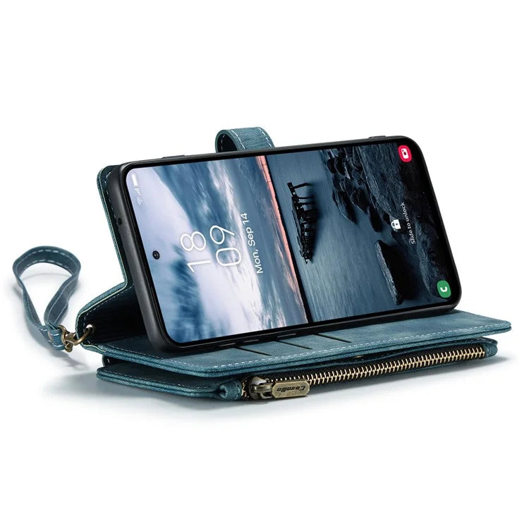 CASEME C30 Series for Samsung Galaxy A35 5G Case Leather Phone Cover with 10 Card Holder Zipper Pocket