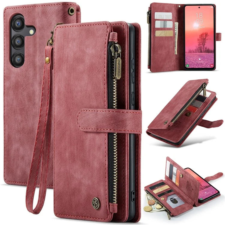 CASEME C30 Series for Samsung Galaxy A35 5G Case Leather Phone Cover with 10 Card Holder Zipper Pocket