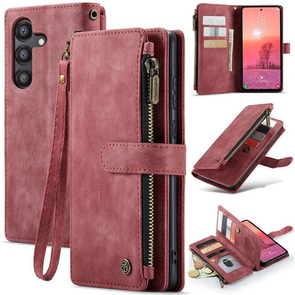 CASEME C30 Series for Samsung Galaxy A35 5G Case Leather Phone Cover with 10 Card Holder Zipper Pocket