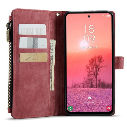 CASEME C30 Series for Samsung Galaxy A35 5G Case Leather Phone Cover with 10 Card Holder Zipper Pocket