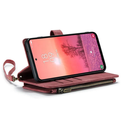 CASEME C30 Series for Samsung Galaxy A35 5G Case Leather Phone Cover with 10 Card Holder Zipper Pocket