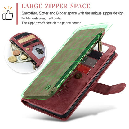 CASEME C30 Series for Samsung Galaxy A35 5G Case Leather Phone Cover with 10 Card Holder Zipper Pocket