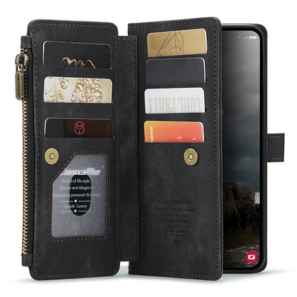 CASEME C30 Series for Samsung Galaxy A55 5G Case Zipper Leather Phone Cover with 10 Card Slots
