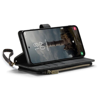 CASEME C30 Series for Samsung Galaxy A55 5G Case Zipper Leather Phone Cover with 10 Card Slots