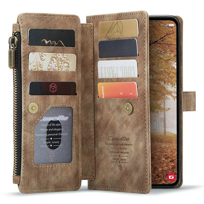 CASEME C30 Series for Samsung Galaxy A55 5G Case Zipper Leather Phone Cover with 10 Card Slots