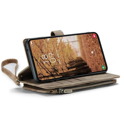 CASEME C30 Series for Samsung Galaxy A55 5G Case Zipper Leather Phone Cover with 10 Card Slots