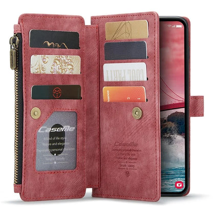 CASEME C30 Series for Samsung Galaxy A55 5G Case Zipper Leather Phone Cover with 10 Card Slots